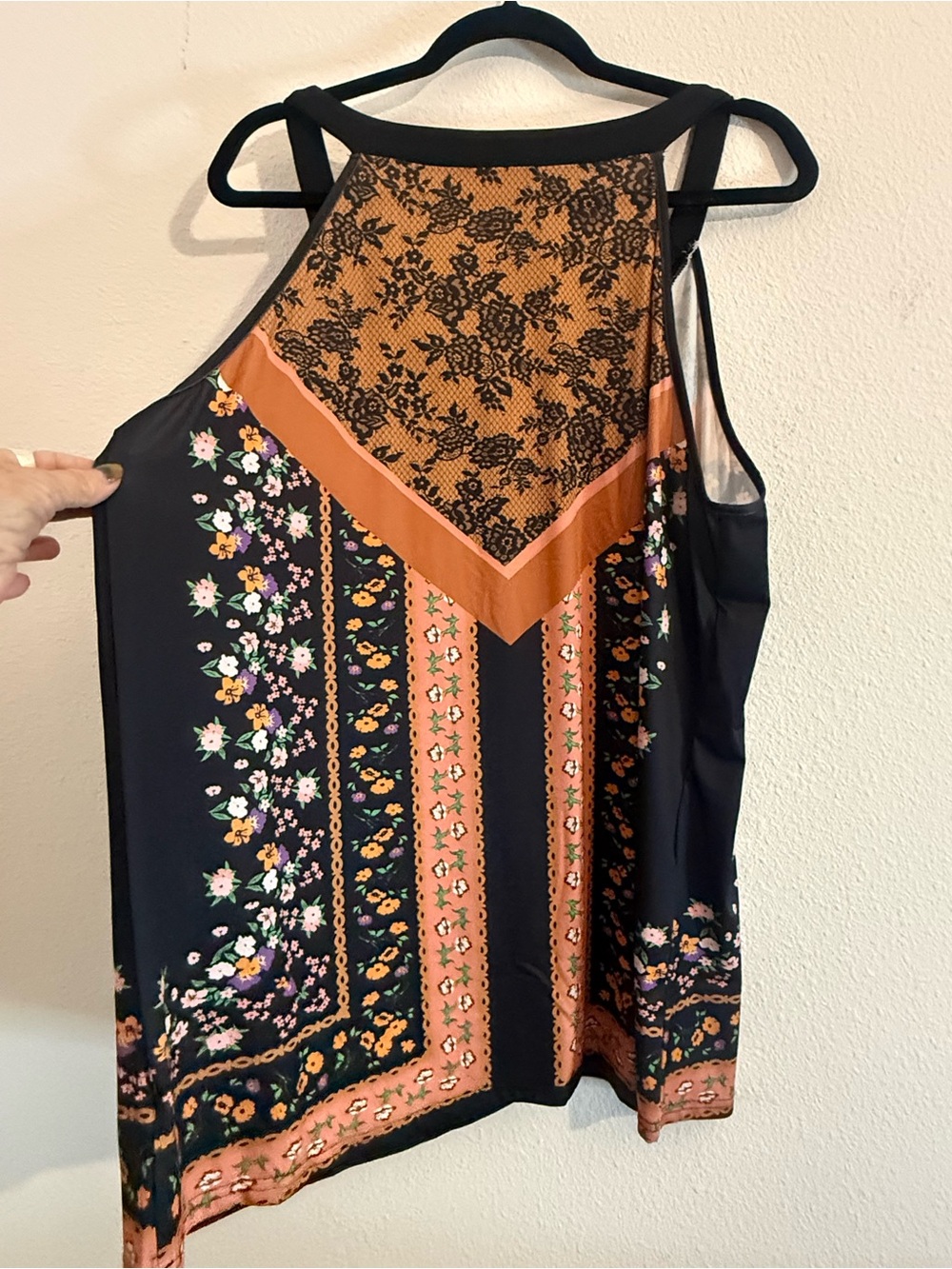 Lily by Firmiana Boho Floral Chevron Tank Top Plus 1XL NWT - Picture 4 of 7